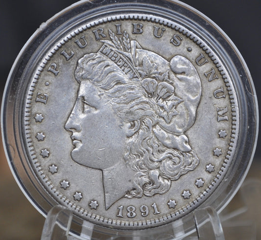 1891-S Morgan Silver Dollar - AU50 (About Uncirculated) - San Francisco Mint 1891 Morgan Dollar