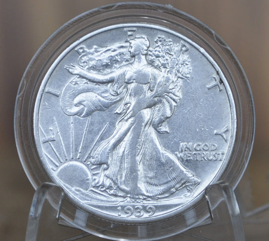 1939-S Walking Liberty Silver Half Dollar - AU (About Uncirculated) Grade / Condition -San Francisco Mint- 1939S Half Dollar 1939 S Silver Wlh 1939 S