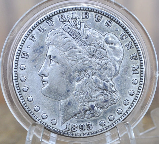 Authentic 1893 Morgan Dollar - XF45 (Extremely Fine) Grade / Condition - 1893 P Morgan Silver Dollar 1893P Silver Dollar 1893 - Tough Date
