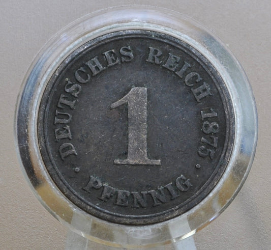 1875-A German 1 Pfennig Deutsches Reich  - XF - Second Reich of Germany 1875 - One Pfennig 1875
