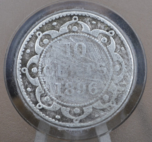 1896 Newfoundland 10 Cent Coin - G (Good) Grade / Condition - Queen Victoria - Twenty Cents Newfoundland 1896 Silver