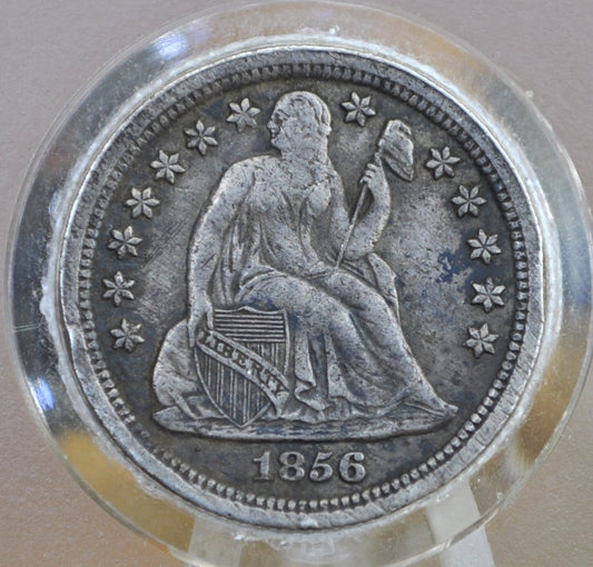 1856 Seated Liberty Dime, Small Date  - VF (Very Fine) - 1856 P Silver Dime / 1856 Liberty Seated Dime Small Date Variety