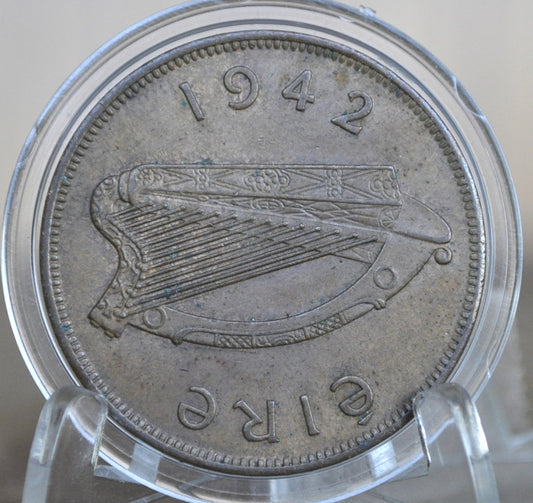 1942 Irish 1 Penny - Great Condition - 1942 One Cent Coin Ireland / UK - Hen with Chicks Design Irish Coins - Irish Coins