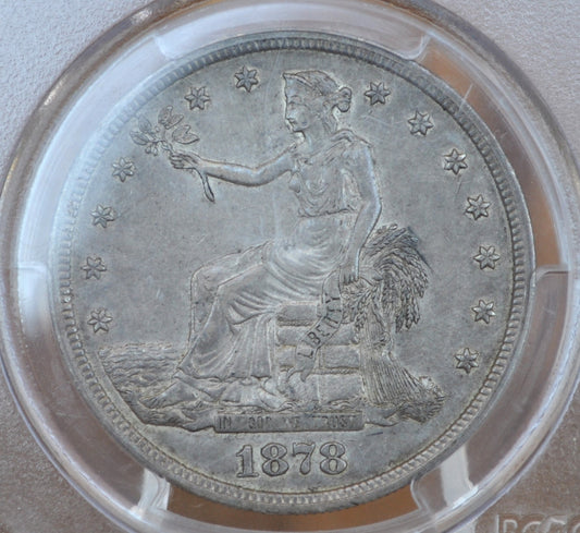 PCGS XF40 1878-S Trade Dollar - PCGS Grade and Slabbed XF40 (Extremely Fine) - 1878 S Authentic US Trade Dollar 1878 S - Authentic Silver US Trade Dollar