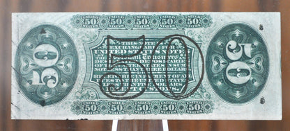 3rd Issue 50 Cent Fractional Note Fr#1362 - AU Grade / Condition - No design figures, Surcharge A-2-6-5, green reverse - Third Issue Fifty Cent Fractional Note