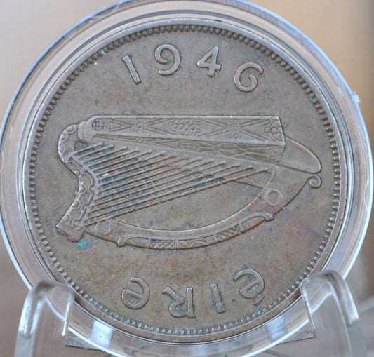 1946 Irish 1 Penny - Great Condition - 1946 One Cent Coin Ireland / UK - Hen with Chicks Design Irish Coins - Irish Coins