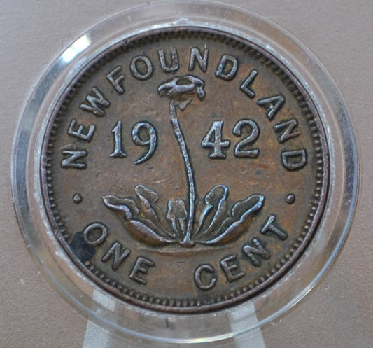 1942 Newfoundland Cent - XF/AU Grade / Condition - One Cent Newfoundland 1942 Newfoundland Small Cent