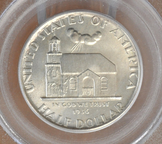 PCGS MS64 1936 Delaware Tercentenary Silver Commemorative Half Dollar - MS64 PCGS - Delaware Half Dollar Commemorative 1936