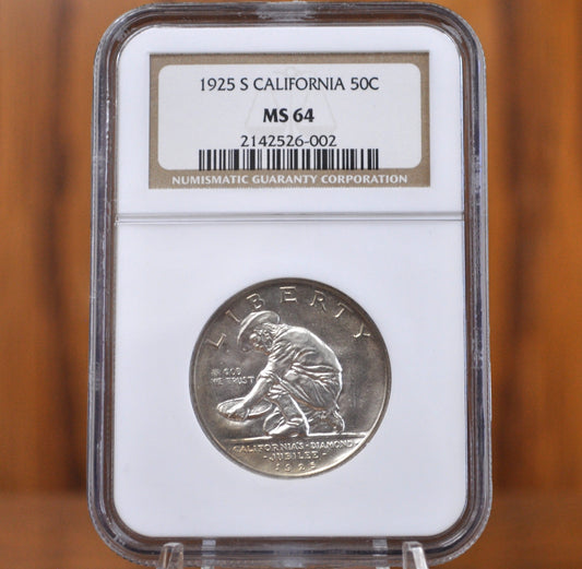MS64 1925-S California Silver Commemorative Half Dollar - MS64 NGC - Diamond Jubilee Half Dollar 1925S