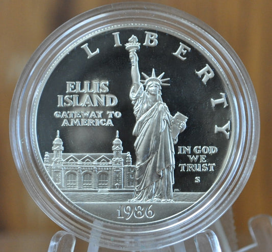 1986-S Statue of Liberty Silver Dollar - Proof - Ellis Island Silver Dollar - 1986 S Silver Dollar Gateway to America