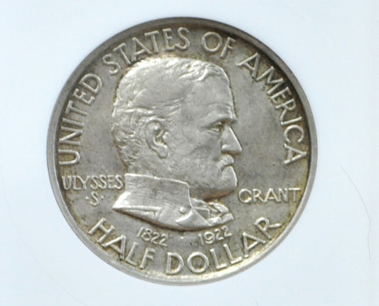 Authentic 1922 Grant Memorial Silver Commemorative Half Dollar - ANACS Slabbed AU58 - General Ulysses S. Grant 1922 Half Dollar Original
