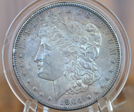 1904 Morgan Silver Dollar - MS63 (Choice Uncirculated), Beautifully Toned - 1904 Morgan Dollar - 1904 Silver Dollar - No Mint Mark - Better Date - Last Year