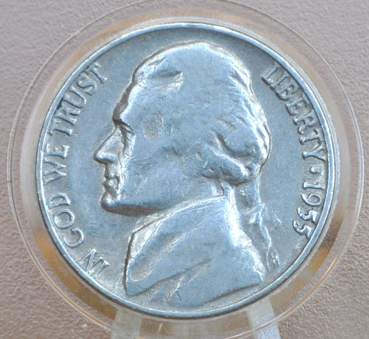 1955 D/S Jefferson Nickel - Error Variety - 1955 D over S Nickel - Error Nickel 1955