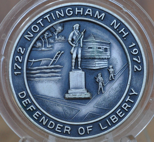 Nottingham NH 250th Anniversary Medal - Sterling Silver - Nottingham New Hampshire Town Medal 1972