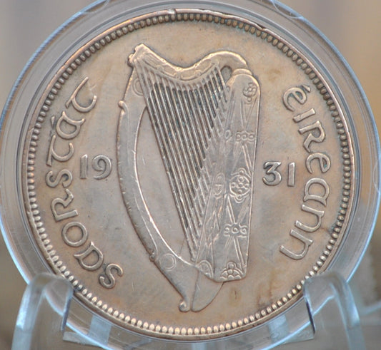 1931 Irish 1 Penny Coin - Great Condition - 1931 One Penny Coin UK - Hen with Chicks Design Irish Coins - Gaelic Writing