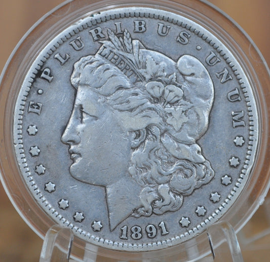 1891-CC Morgan Silver Dollar - VF30 (Very Fine+) Grade / Condition - Carson City Mint - 1891 CC Morgan Silver - 1891 CC Morgan Dollar