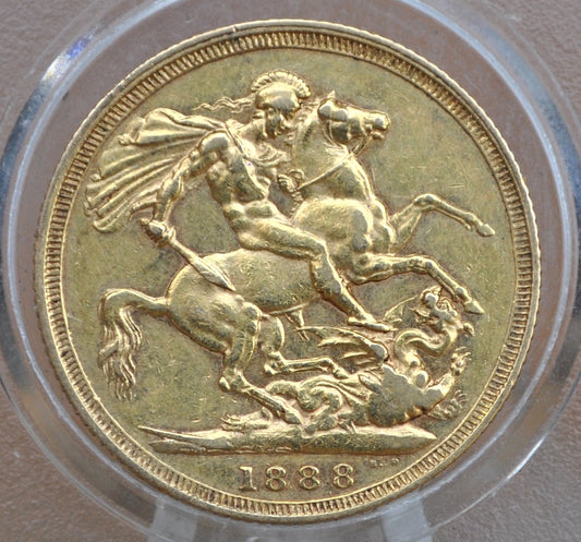1888-S Great Britain Gold Sovereign Victoria Jubilee - XF Grade / Condition, Beautiful Coin - Australia Jubilee Gold 1888 Sovereign