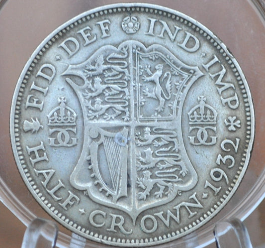 1932 Great Britain Half Crown - VF/XF - Silver 1/2 Crown 1932 United Kingdom HalfCrown Silver UK 1932 - Scarcer Date