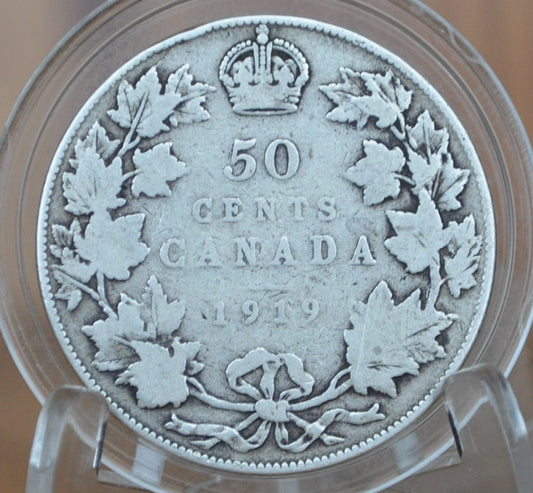 1919 Canadian Silver Half Dollar - Silver 50 Cents Canada 1919