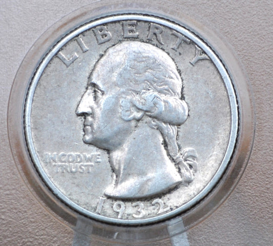 1932-S Washington Silver Quarter - AU50 (About Uncirculated) - San Francisco Mint - Key Date Quarter 1932 S - 1932 S Quarter Collection