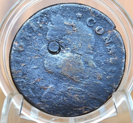 1787 Connecticut Half Penny - Colonial 1/2 Penny 1787 State of Connecticut 1 Cent 1787 - Auctori Connec , Rare Coin, Lower Price, Corrosion