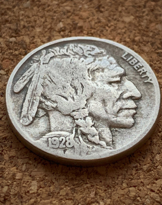 1928 Buffalo Nickel - Vintage US Coin - Readable Date