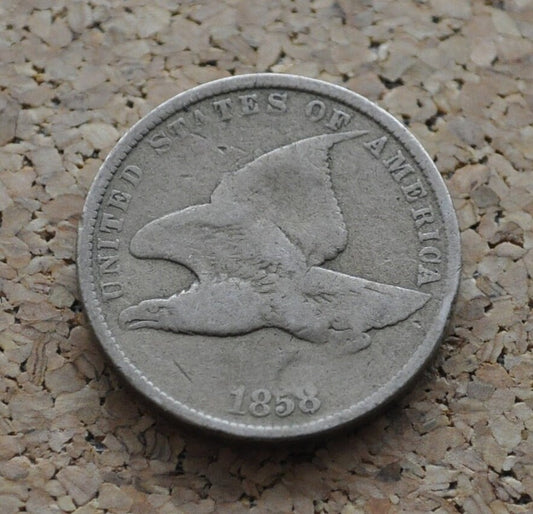 1858 Flying Eagle Penny - Good Date - Rare Penny Type - Two years of production - 1858 Cent - 1858 Eagle Cent