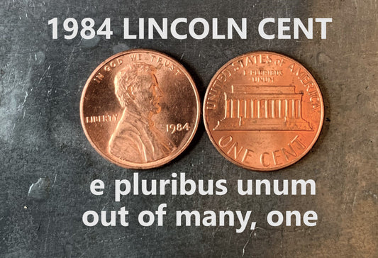 1984  Lincoln Memorial Penny Cent - Fantastic Condition - 38th Anniversary - Collectible Coin
