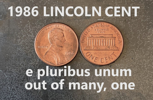 1986  Lincoln Memorial Penny Cent - Fantastic Condition - 36th Anniversary - Collectible Coin