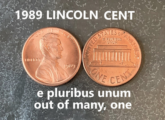 1989  Lincoln Memorial Penny Cent - Fantastic Condition - 33rd Anniversary - Collectible Coin