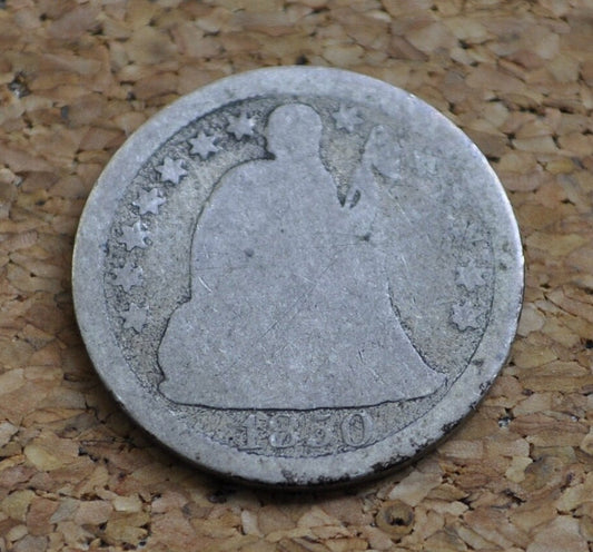 1850 Seated Liberty Dime - AG (About Good) - 1850 Silver Dime / 1850 Liberty Seated Dime - US