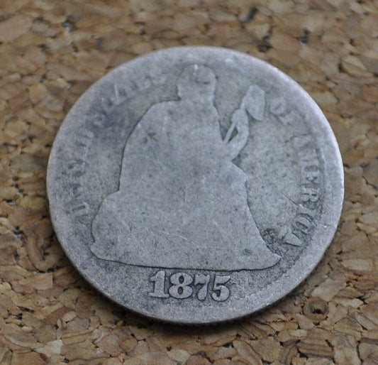 1875 Seated Liberty Dime - 1875 Silver Dime / 1875 Liberty Seated Dime - US