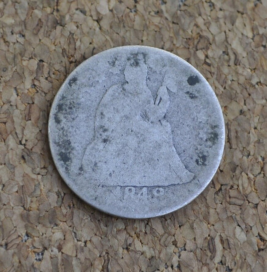 1848 Seated Liberty Dime - AG (About Good) - 1848 Silver Dime / 1848 Liberty Seated Dime - US