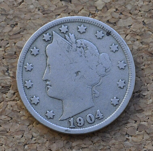 1904 Liberty Head Nickel - VG (Very Good) Condition - 1904 V Nickel - Liberty nickel 1904 Nickel