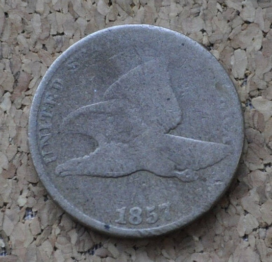 1857 Flying Eagle Penny - Great Date - Rare Penny Type - Two years of production - 1857 Cent - 1857 Penny