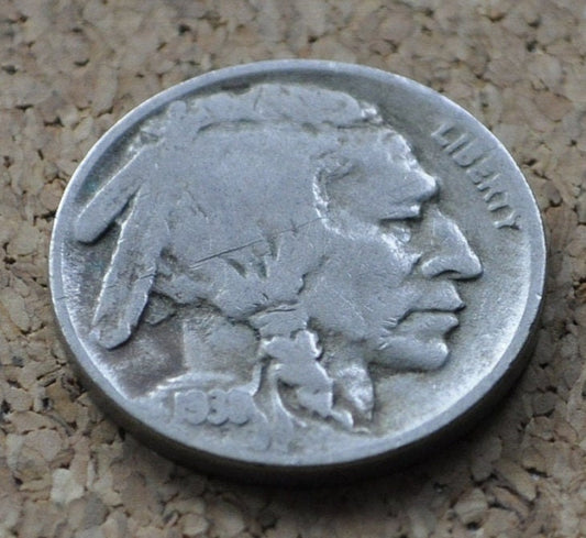 1938 D Buffalo Nickel - VG - F (Very Good to Fine) Condition - Last Year of Production - Denver Mint - 1938-D Nickel