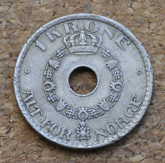 1925 Norway 1 Krone - Great Condition - Haakon VII - Norwegian One Krone Coin 1925 - 1 Kroner 1925 Norway Copper-nickel