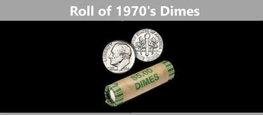 Roll of 50 Roosevelt Dimes - Excellent Condition - 1970 to 1979, P&D Mint