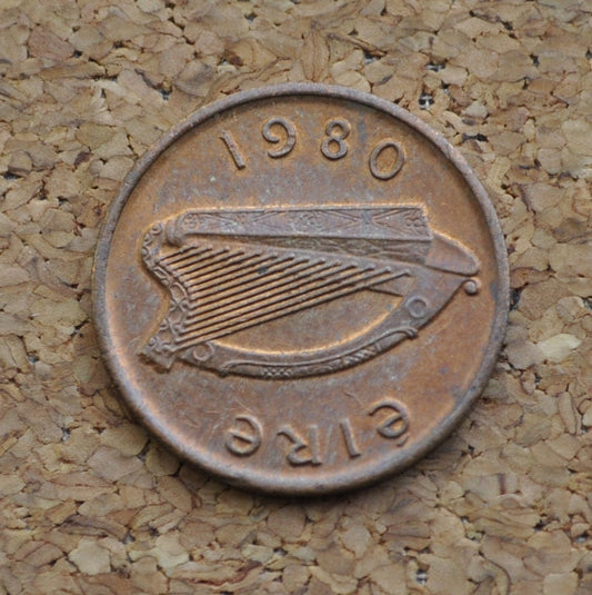 Vintage Irish 1/2 Pence Coin (1970s & 1980s) - Great Condition - Half Pence Coin Ireland - Peacock Design Irish Coins - Ha'Penny Ireland
