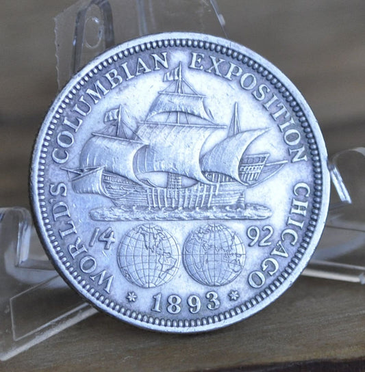 1893 Columbian Silver Commemorative Half Dollar - Chicago Worlds Fair Half Dollar 1893 World's Columbian Exposition Half Dollar 1892