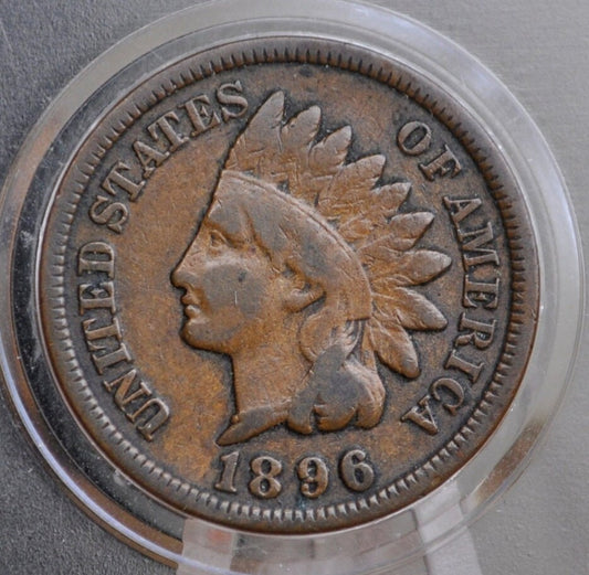 1896 Indian Head Penny - VG-F (Very Good to Fine) Grade / Condition - Indian Head Cent 1896 - US 1 Cent 1896 Penny