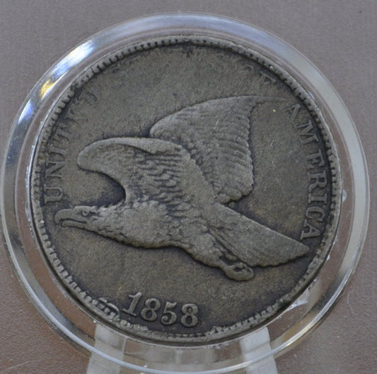 1858 Flying Eagle Penny - VF (Very Fine) Grade - Rare Penny Type - Two years of production - 1858 Cent - 1858 Eagle Cent - VF grade