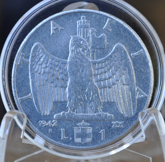 1942 Italian 1 Lira Coin - Victor Emmanuel III - Italy Twenty Cent Coin 1942 L.1 Centesimi - Kingdom of Italy - XF