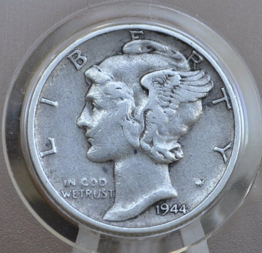 1944 Mercury Silver Dime - XF (Extremely Fine) Grade - 1944 Dime 1944 P Mercury Dime 1944 P Winged Liberty Head Dimes - Philadelphia Mint