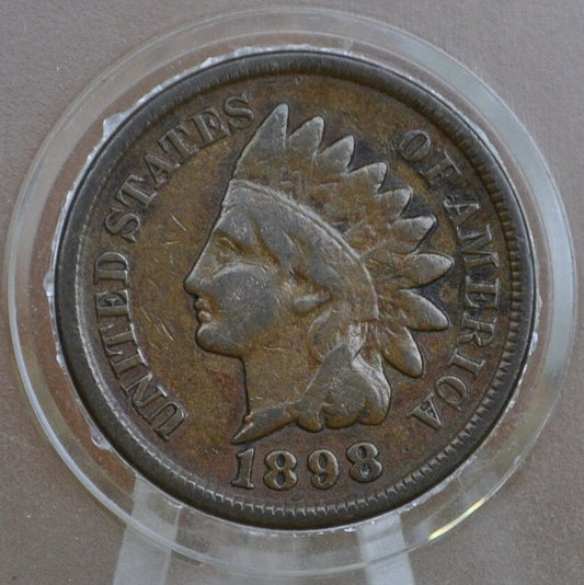 1898 Indian Head Penny - VG (Very Good) Grade / Condition - Good Date - Great condition - 1898 One Cent