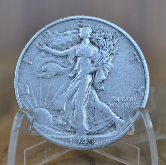 1945-D Walking Liberty Silver Half Dollar - Choose by Grade F-XF (Fine to Extremely Fine) - Denver Mint - 1945D, 1945 D WLH
