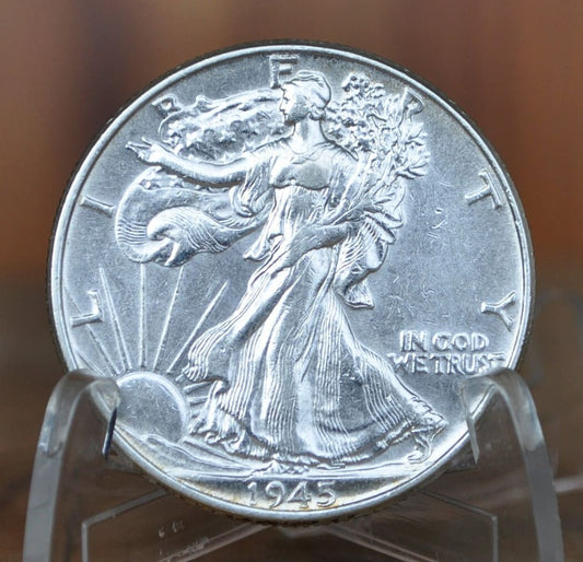 1945 Walking Liberty Silver Half Dollar - Choose by Grade / Condition - Philadelphia Mint - WWII Era - 1945-P Half Dollar / 1945 P WLH