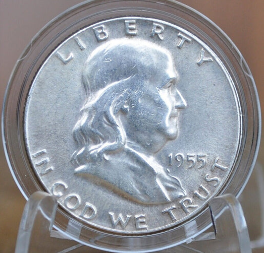 1955 Franklin Half Dollar- Choose by Grade - Key Date of the Franklin Series - 1955P Silver Half Dollar - Philadelphia Mint