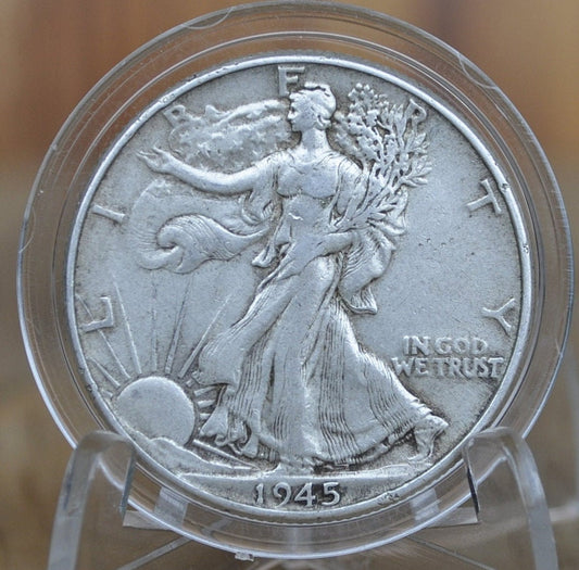 1945 Walking Liberty Silver Half Dollar - XF (Extremely Fine) Condition - Philadelphia Mint - WWII Era - 1945-P Half Dollar / 1945 P