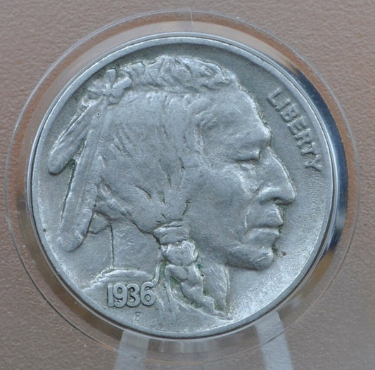 1936-D Buffalo Nickel - VF-AU (Very Fine to About Uncirculated) Choose by Grade - Denver Mint Indian Head Nickel 1936 D 1936 Nickel D Mint